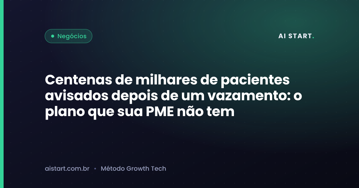 Centenas de milhares de pacientes avisados depois de um vazamento: o plano que sua PME não tem