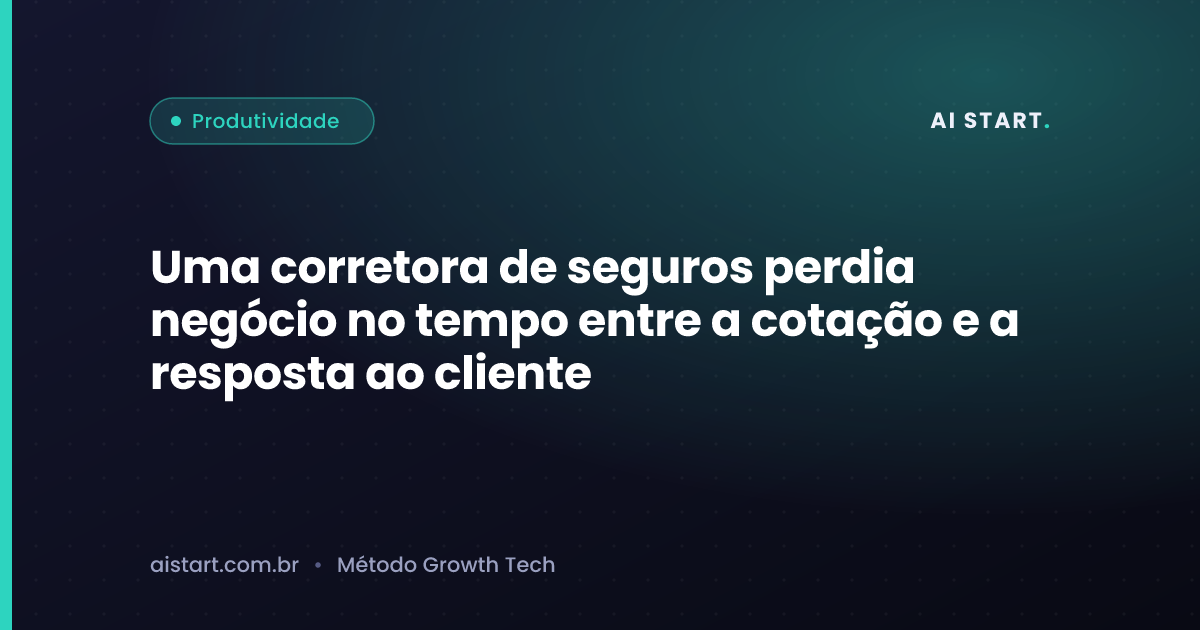 Uma corretora de seguros perdia negócio no tempo entre a cotação e a resposta ao cliente