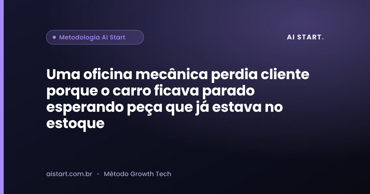 Uma oficina mecânica perdia cliente porque o carro ficava parado esperando peça que já estava no estoque