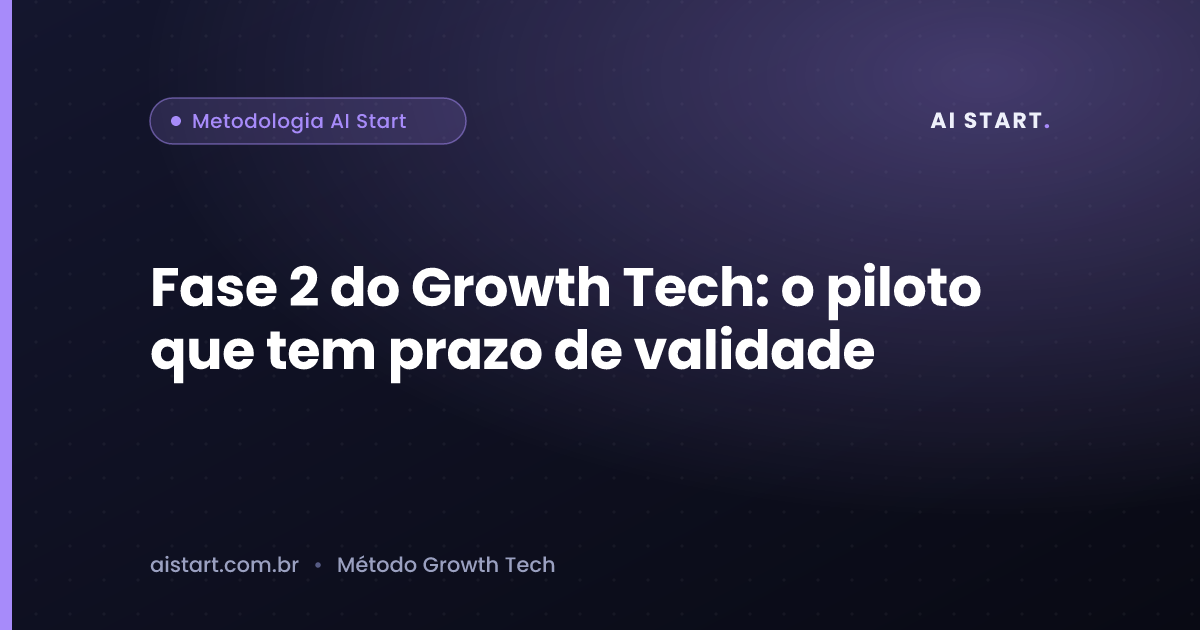 Fase 2 do Growth Tech: o piloto que tem prazo de validade