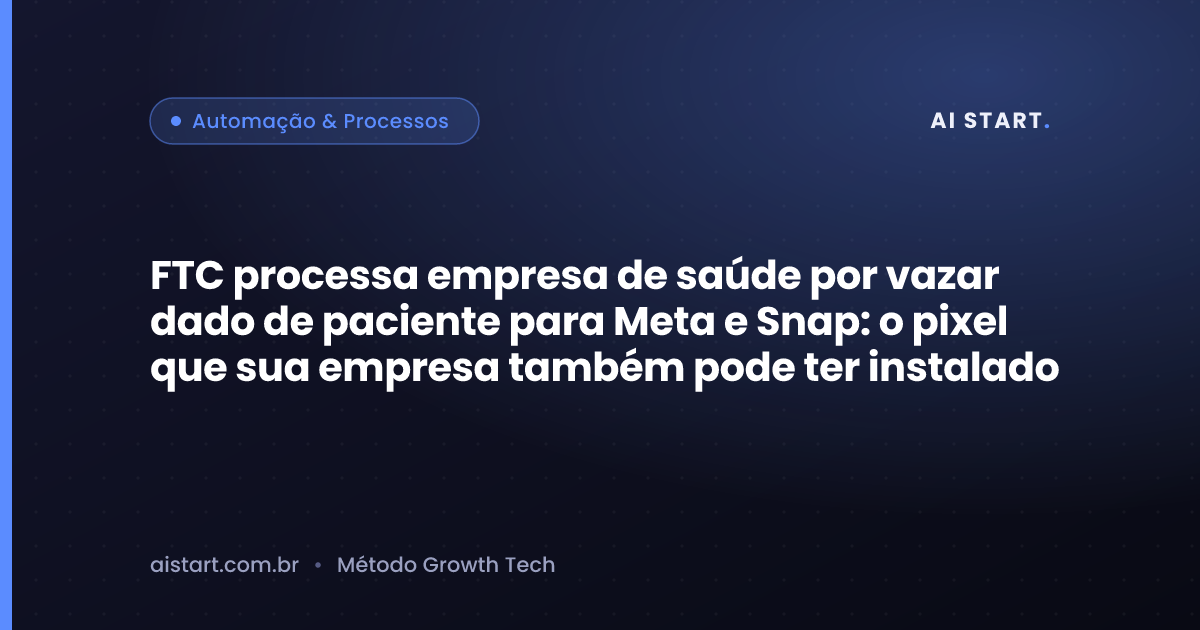 FTC processa empresa de saúde por vazar dado de paciente para Meta e Snap: o pixel que sua empresa também pode ter instalado