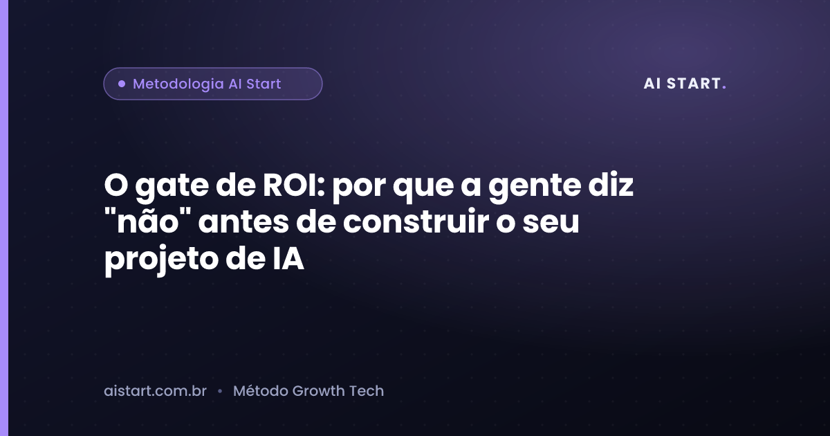 O gate de ROI: por que a gente diz "não" antes de construir o seu projeto de IA