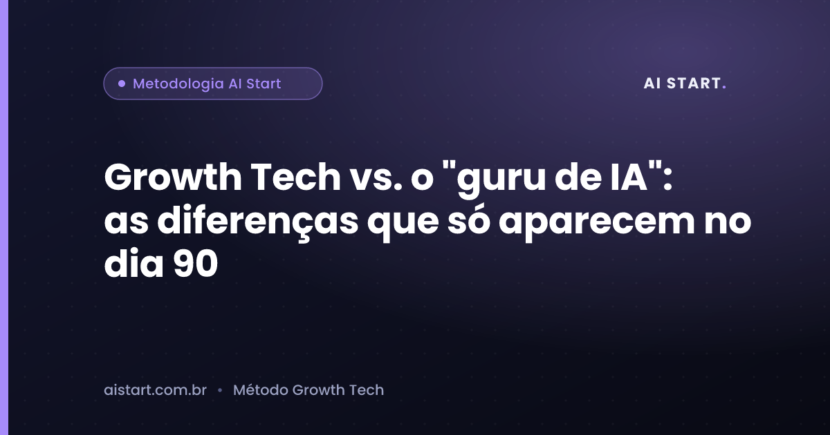 Growth Tech vs. o "guru de IA": as diferenças que só aparecem no dia 90