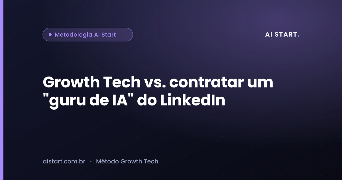 Growth Tech vs. contratar um "guru de IA" do LinkedIn