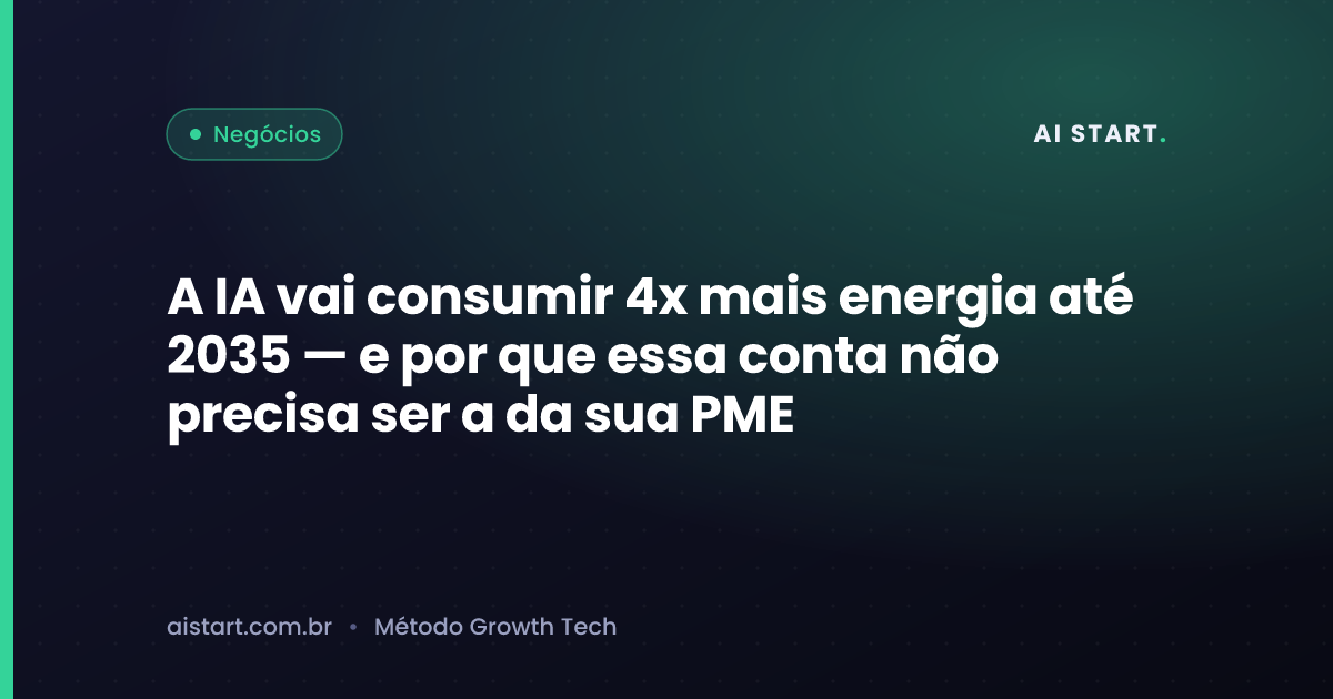 A IA vai consumir 4x mais energia até 2035 — e por que essa conta não precisa ser a da sua PME