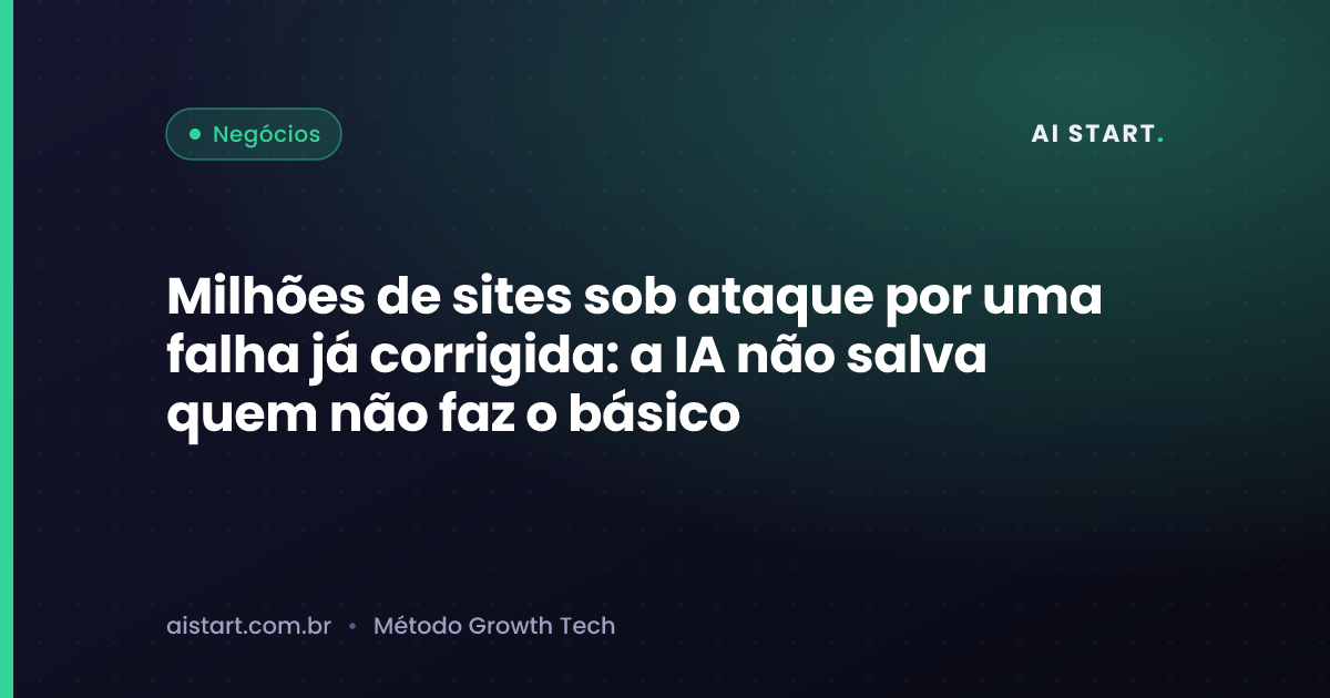 Milhões de sites sob ataque por uma falha já corrigida: a IA não salva quem não faz o básico