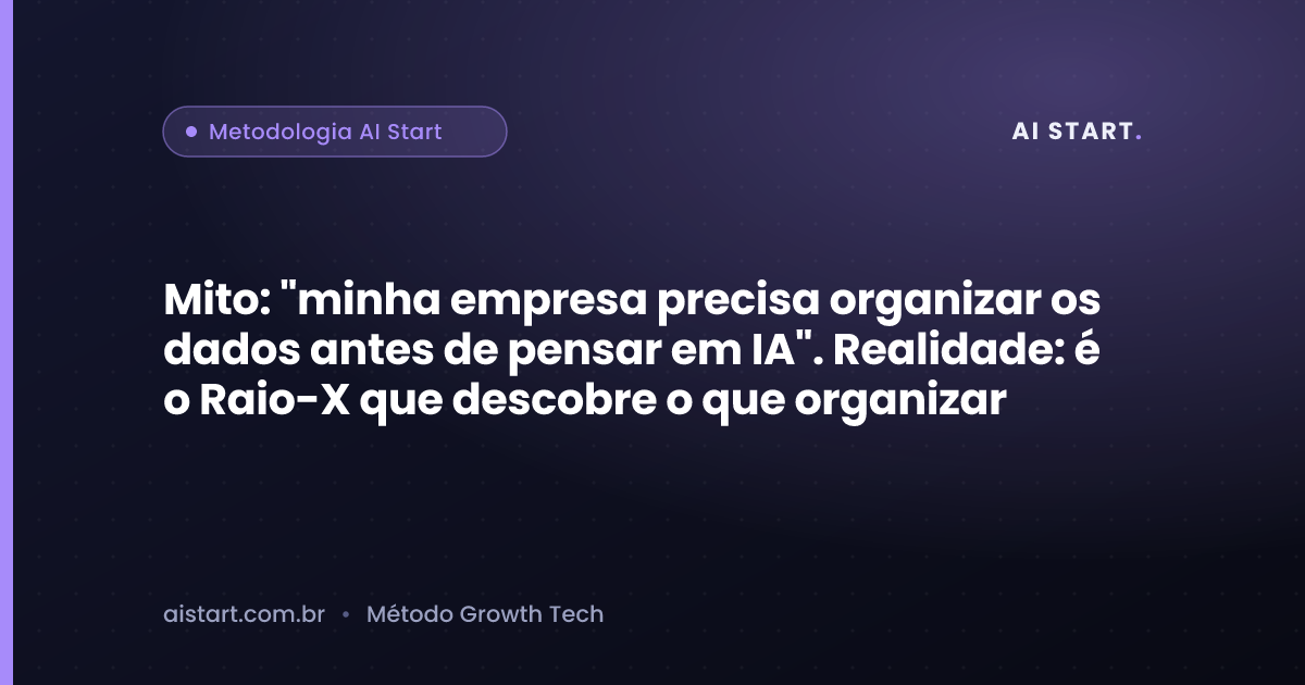 Mito: "minha empresa precisa organizar os dados antes de pensar em IA". Realidade: é o Raio-X que descobre o que organizar