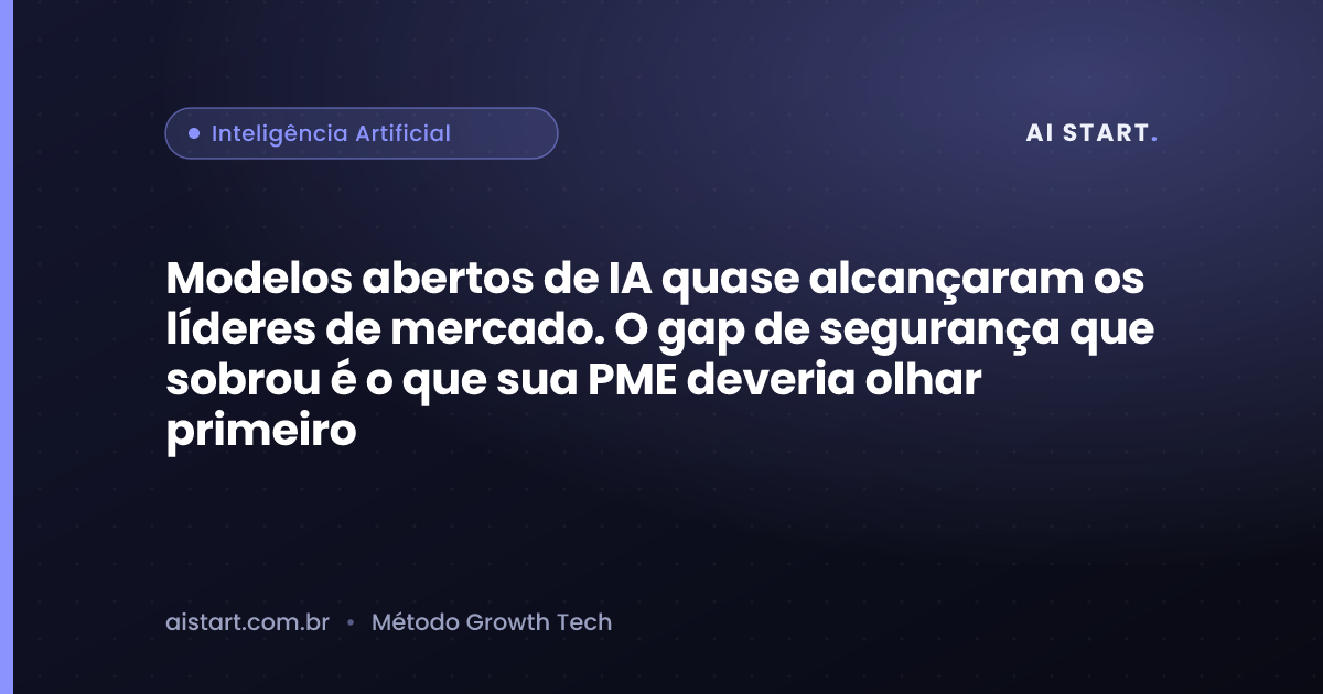 Modelos abertos de IA quase alcançaram os líderes de mercado. O gap de segurança que sobrou é o que sua PME deveria olhar primeiro