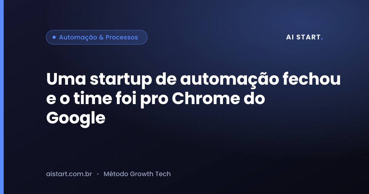 Uma startup de automação fechou e o time foi pro Chrome do Google