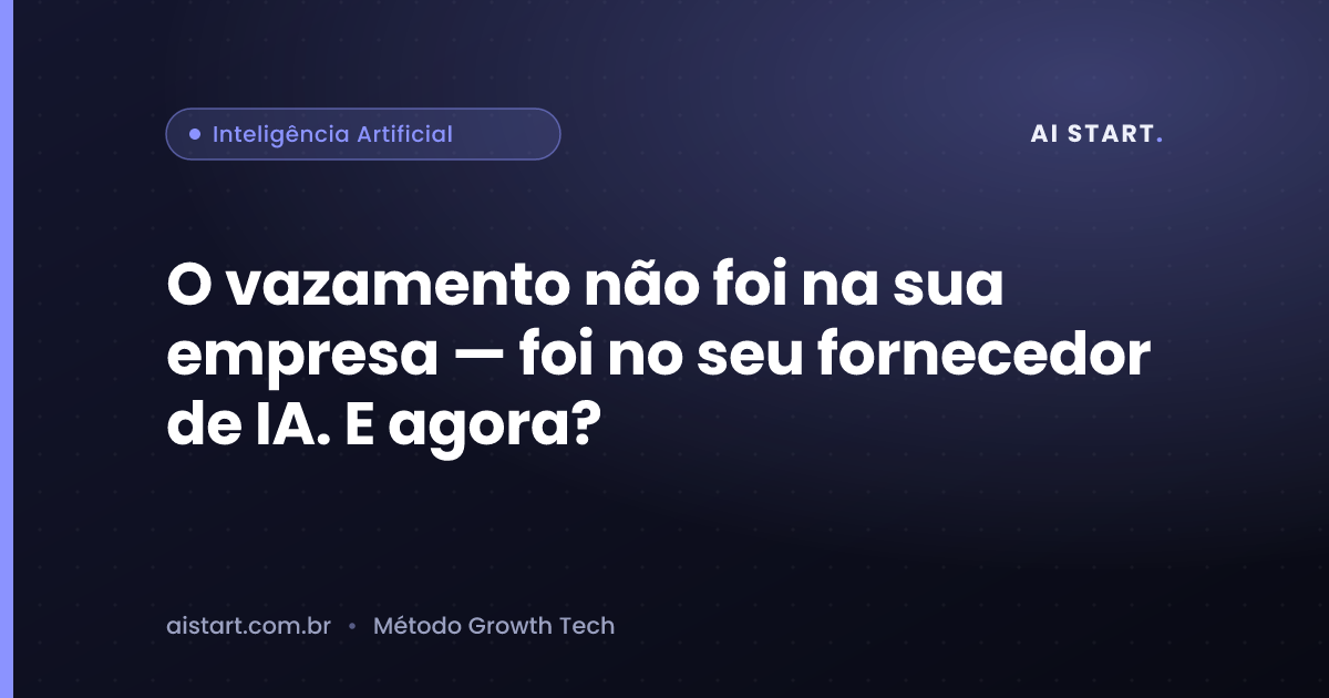 O vazamento não foi na sua empresa — foi no seu fornecedor de IA. E agora?